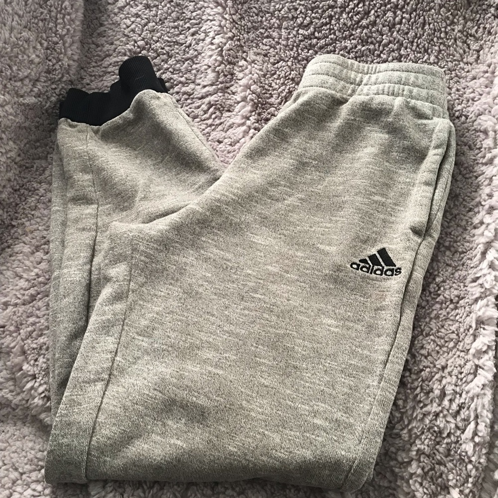Gray Adidas Youth Large track pants